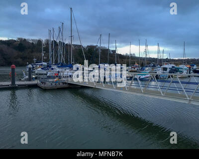 bridge to pontoons at Neyland Marina, Lower Basin Stock Photo