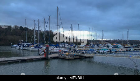 bridge to pontoons at Neyland Marina, Lower Basin Stock Photo