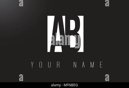 AB Letter Logo With Black and White Letters Negative Space Design. Stock Vector
