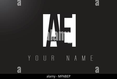 AE Letter Logo With Black and White Letters Negative Space Design. Stock Vector