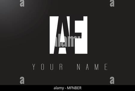 AF Letter Logo With Black and White Letters Negative Space Design. Stock Vector