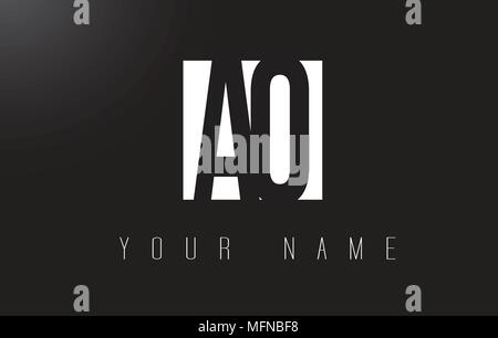 AO Letter Logo With Black and White Letters Negative Space Design. Stock Vector
