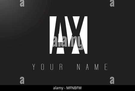 AX Letter Logo With Black and White Letters Negative Space Design. Stock Vector