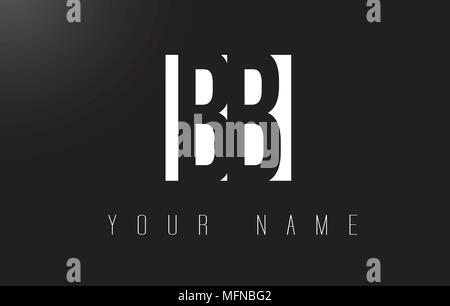 BB Letter Logo With Black and White Letters Negative Space Design. Stock Vector