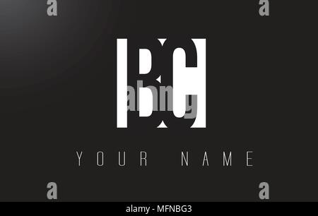 BC Letter Logo With Black and White Letters Negative Space Design. Stock Vector