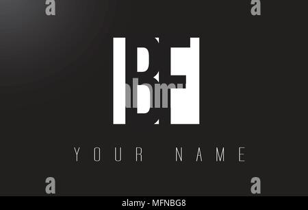 BF Letter Logo With Black and White Letters Negative Space Design. Stock Vector