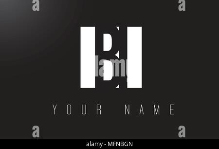 BI Letter Logo With Black and White Letters Negative Space Design. Stock Vector