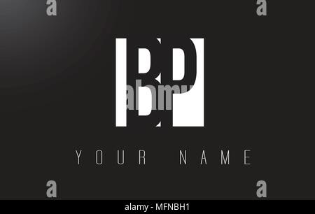 BP Letter Logo With Black and White Letters Negative Space Design. Stock Vector