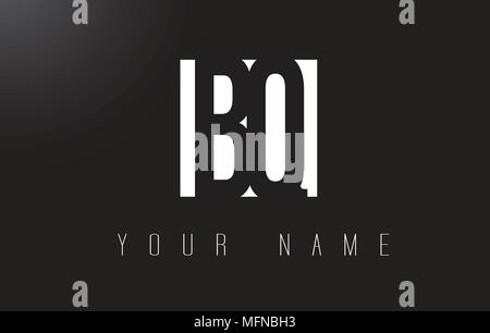 BQ Letter Logo With Black and White Letters Negative Space Design. Stock Vector