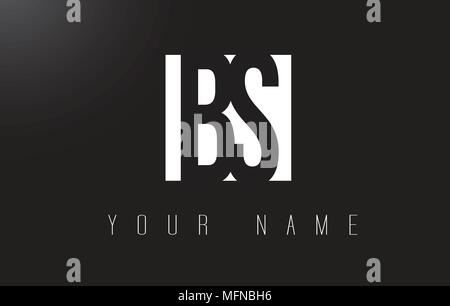 BS Letter Logo With Black and White Letters Negative Space Design. Stock Vector