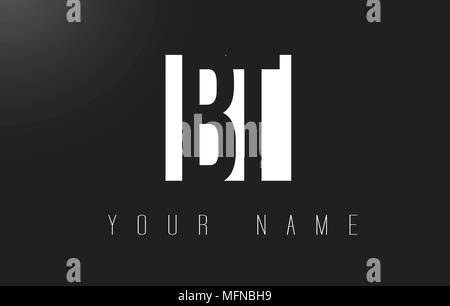 Black and white BT Letters logo with negative space. Letters B and T ...