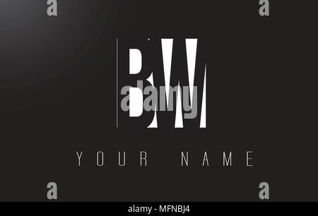 Letters BW Logo with black and white negative space design. Letters B ...