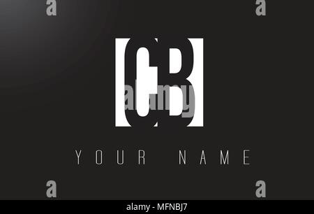 CB Letter Logo With Black and White Letters Negative Space Design. Stock Vector