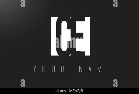CE Letter Logo With Black and White Letters Negative Space Design. Stock Vector