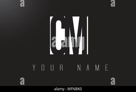 CM Letter Logo With Black and White Letters Negative Space Design. Stock Vector