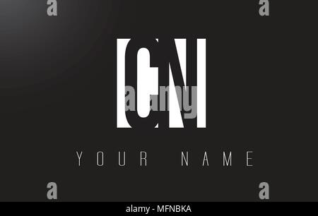 CN Letter Logo With Black and White Letters Negative Space Design. Stock Vector