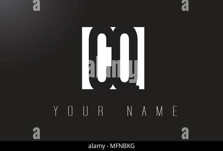 CQ Letter Logo With Black and White Letters Negative Space Design. Stock Vector