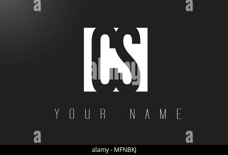 CS Letter Logo With Black and White Letters Negative Space Design. Stock Vector