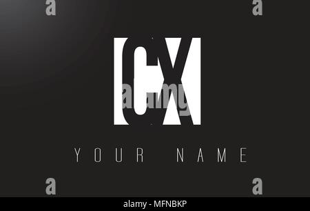 CX Letter Logo With Black and White Letters Negative Space Design. Stock Vector