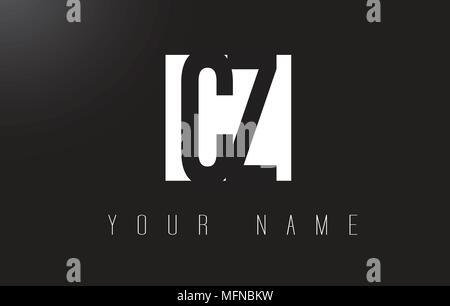 CZ Letter Logo With Black and White Letters Negative Space Design. Stock Vector