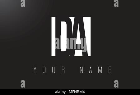 DA Letter Logo With Black and White Letters Negative Space Design. Stock Vector