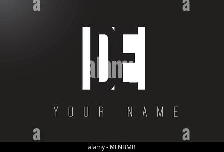 DE Letter Logo With Black and White Letters Negative Space Design. Stock Vector