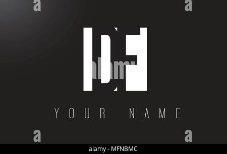 DF Letter Logo With Black and White Letters Negative Space Design. Stock Vector