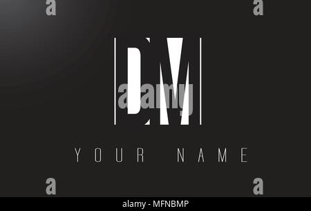 DM Letter Logo With Black and White Letters Negative Space Design. Stock Vector