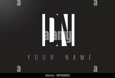 DN Letter Logo With Black and White Letters Negative Space Design. Stock Vector