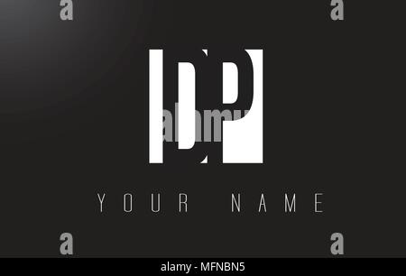 DP Letter Logo With Black and White Letters Negative Space Design. Stock Vector
