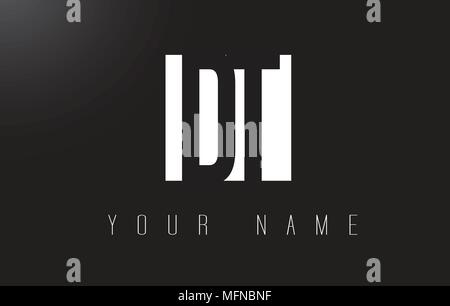 DT Letter Logo With Black and White Letters Negative Space Design. Stock Vector