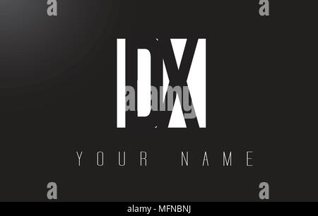 DX Letter Logo With Black and White Letters Negative Space Design. Stock Vector
