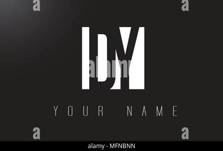 DY Letter Logo With Black and White Letters Negative Space Design. Stock Vector