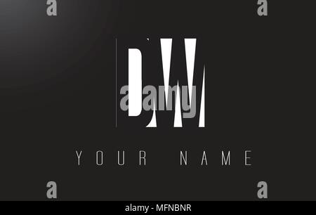 DW Letter Logo With Black and White Letters Negative Space Design. Stock Vector