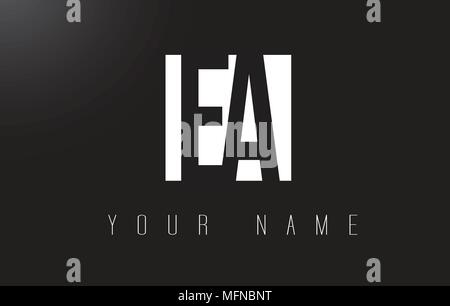 EA Letter Logo With Black and White Letters Negative Space Design. Stock Vector