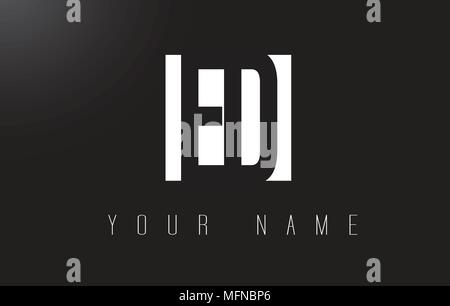 ED Letter Logo With Black and White Letters Negative Space Design. Stock Vector