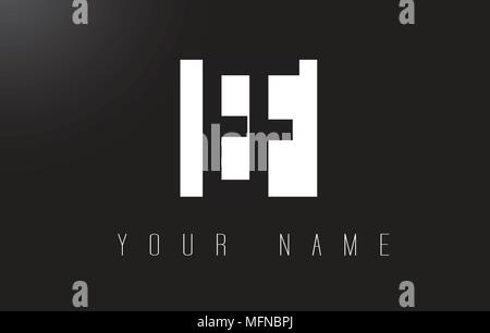 EF Letter Logo With Black and White Letters Negative Space Design. Stock Vector