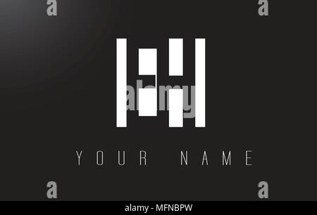 EH Letter Logo With Black and White Letters Negative Space Design. Stock Vector