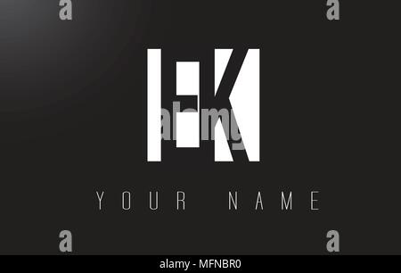EK Letter Logo With Black and White Letters Negative Space Design. Stock Vector