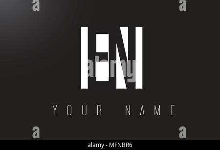 EN Letter Logo With Black and White Letters Negative Space Design. Stock Vector