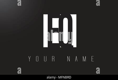 EQ Letter Logo With Black and White Letters Negative Space Design. Stock Vector