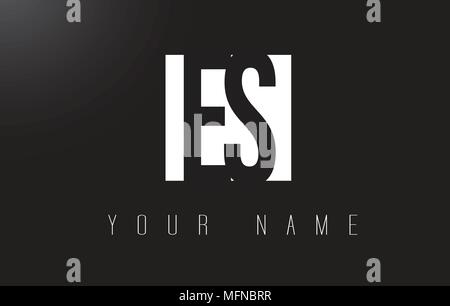 ES Letter Logo With Black and White Letters Negative Space Design. Stock Vector