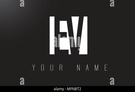 EV Letter Logo With Black and White Letters Negative Space Design. Stock Vector