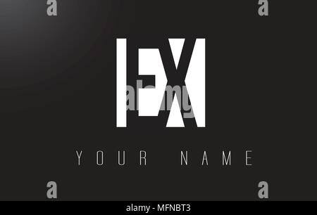 EX Letter Logo With Black and White Letters Negative Space Design. Stock Vector
