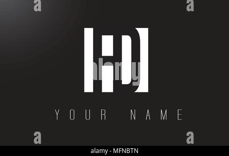 FD Letter Logo With Black and White Letters Negative Space Design. Stock Vector