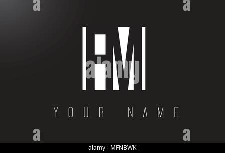 FM Letter Logo With Black and White Letters Negative Space Design. Stock Vector