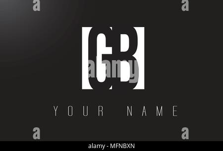 GB Letter Logo With Black and White Letters Negative Space Design. Stock Vector
