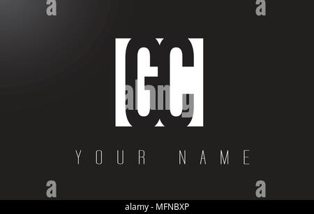 GC Letter Logo With Black and White Letters Negative Space Design. Stock Vector