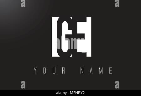 GE Letter Logo With Black and White Letters Negative Space Design. Stock Vector