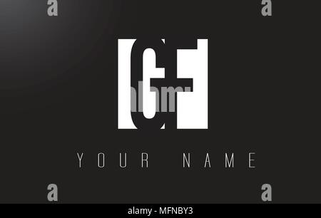 GF Letter Logo With Black and White Letters Negative Space Design. Stock Vector